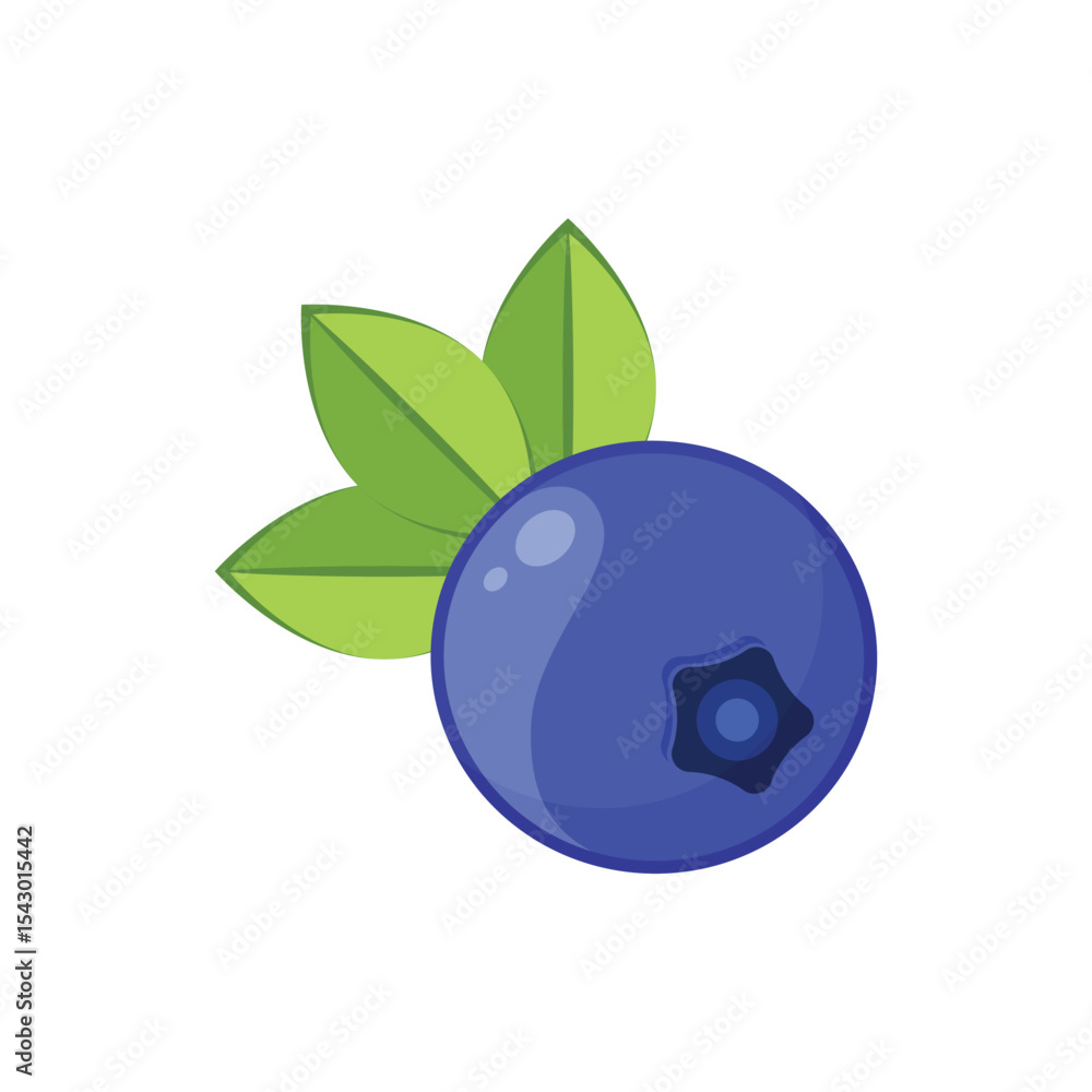 Fototapeta premium Blueberry fruit icon in flat style. Bilberry vector illustration on isolated background. Sweet berry sign business concept.