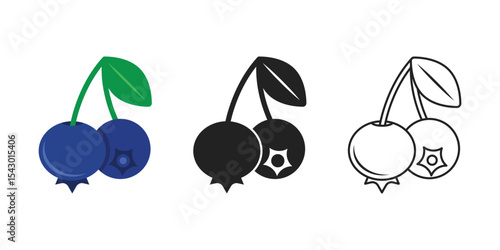 Blueberry fruit icon in flat style. Bilberry vector illustration on isolated background. Sweet berry sign business concept.