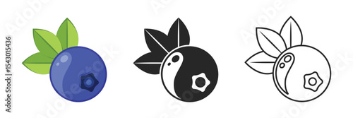 Blueberry fruit icon in flat style. Bilberry vector illustration on isolated background. Sweet berry sign business concept.