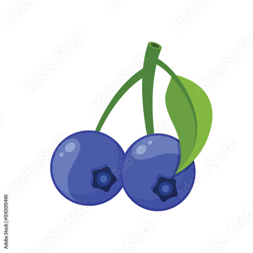 Blueberry fruit icon in flat style. Bilberry vector illustration on isolated background. Sweet berry sign business concept.
