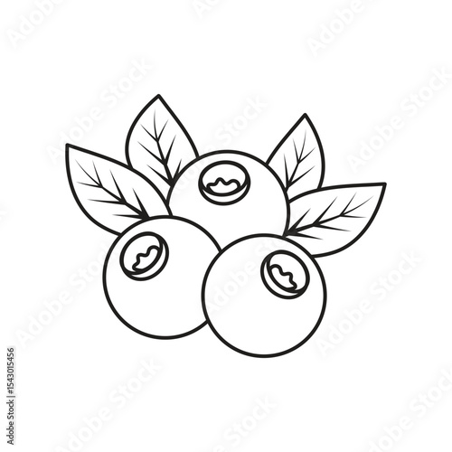 Blueberry fruit icon in flat style. Bilberry vector illustration on isolated background. Sweet berry sign business concept.