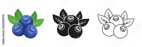 Blueberry fruit icon in flat style. Bilberry vector illustration on isolated background. Sweet berry sign business concept.