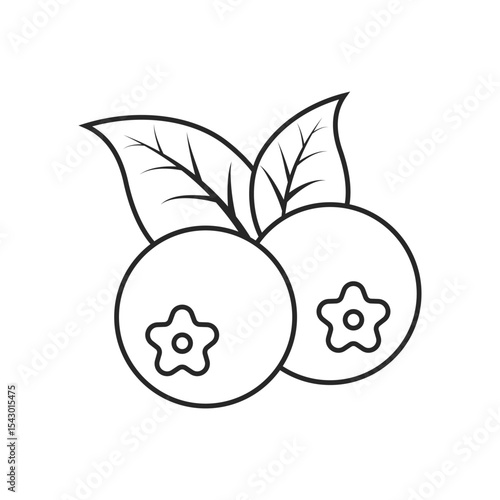 Blueberry fruit icon in flat style. Bilberry vector illustration on isolated background. Sweet berry sign business concept.