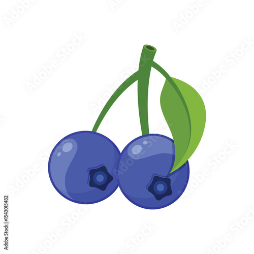 Blueberry fruit icon in flat style. Bilberry vector illustration on isolated background. Sweet berry sign business concept.