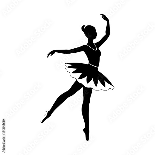 Elegant ballerina silhouette graceful dance pose ballet dancer vector art