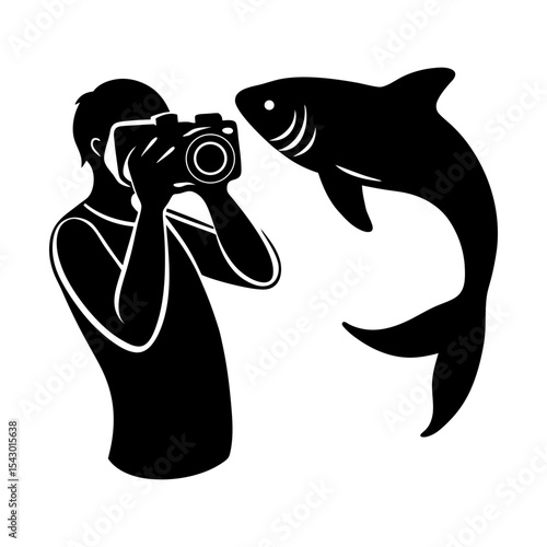 Photographer taking photos of sea life underwater wildlife photography art silhouette