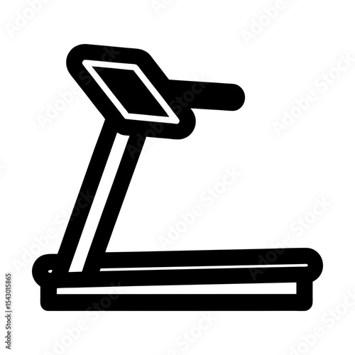 Treadmill fitness cardio exercise gym running workout machine equipment icon silhouette