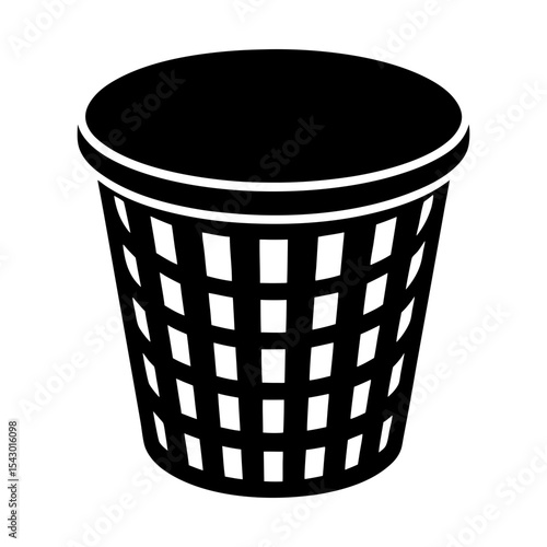 Trash can waste basket container garbage bin recycle container element silhouette