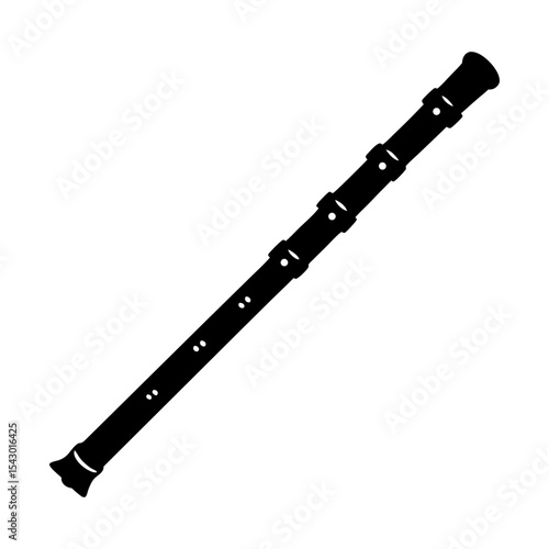 Isolated wind instrument recorder musical flute woodwind performance art silhouette