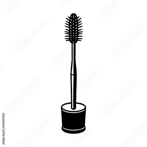 Eyelash enhancing mascara wand applicator for beauty and cosmetic use only silhouette