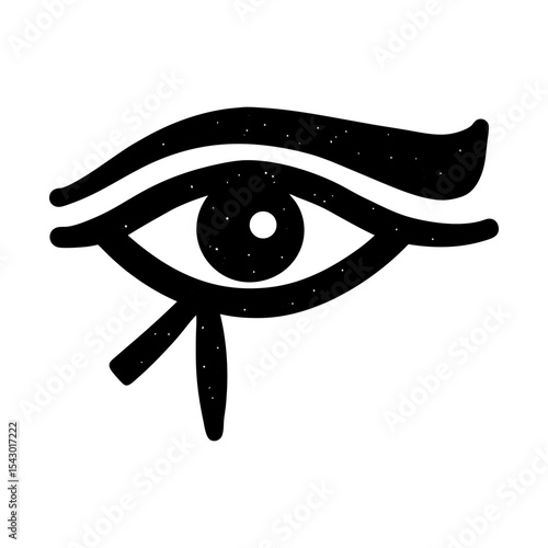 Eye of horus egyptian symbol ancient egypt mythology vector illustration silhouette