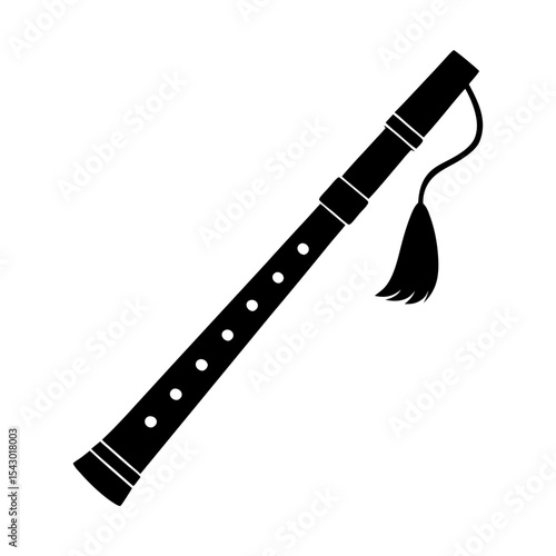 Illustration of a wind instrument flute musical instrument windpipe art silhouette