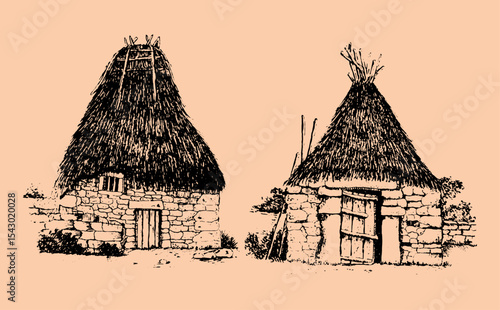 Rustic Celtic Engraving Style Illustrations from Northern Spain