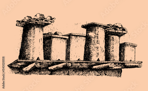 Rustic Celtic Engraving Style Illustrations from Northern Spain