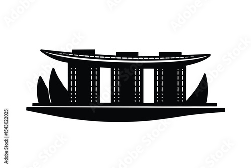 Marina Bay Sands Background Design Vector graphic white