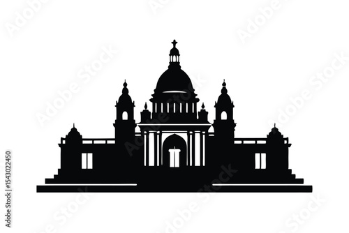 Photography Kolkata Victoria Memorial Building on White Background Image