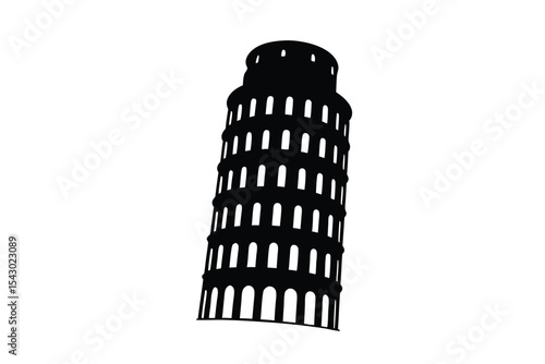 Leaning Tower of Pisa Graphic Design Background Vector