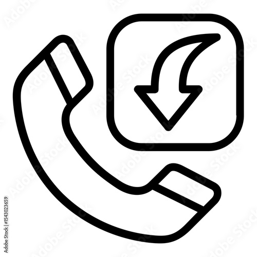 incoming call icon line