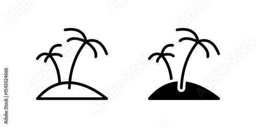 Palm Icon Set ideal for tropical or beach graphics.