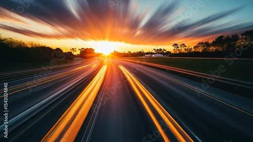 Highway sunset