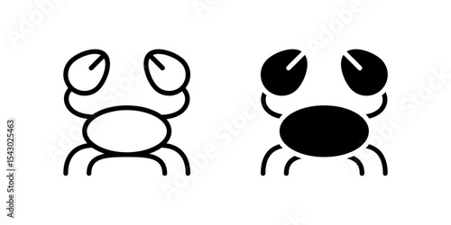 Crab Icon Set suitable for beach or marine life themes.