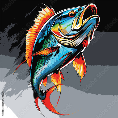 fishing vector with high detail and realistic