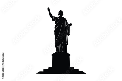 Statue of Unity Illustration on White Background for Design Projects
