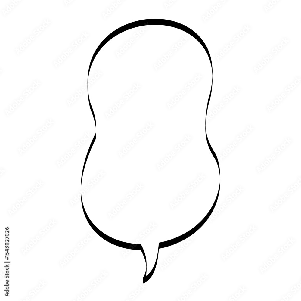 Obraz premium 手描きの吹き出し_線画｜Hand-drawn Speech Bubbles_Line Art