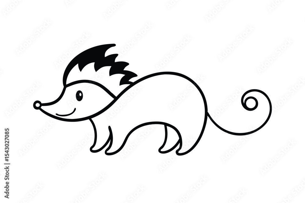 Obraz premium Cute Hedgehog Wearing a Jester Hat on a White Background