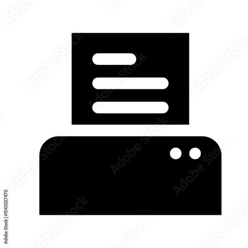 Paper coming out of printer symbolizing printing document.