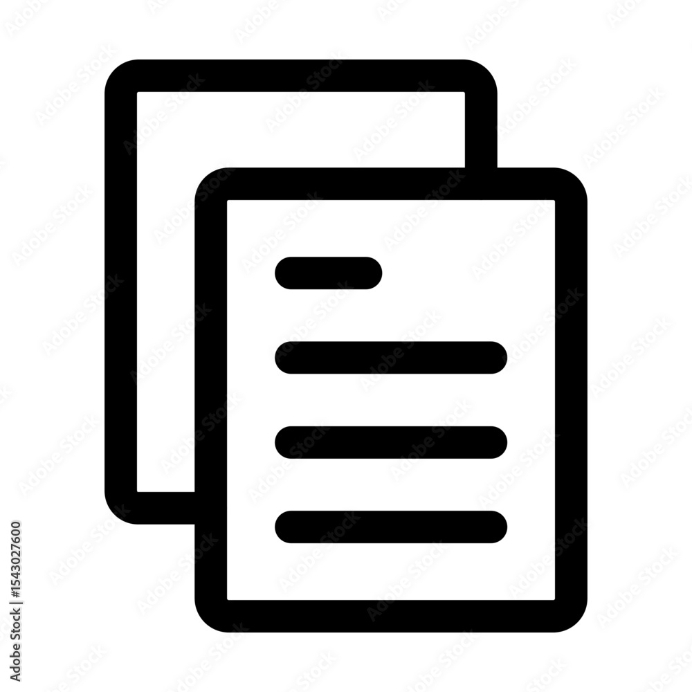 Stacked files icon indicating multiple documents. Stacked files icon indicating multiple documents.
