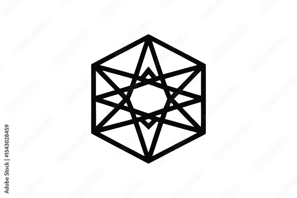 Islamic Geometric Star Pattern Badge Logo Icon Design Islamic Geometric Star Pattern Badge Logo Icon Design