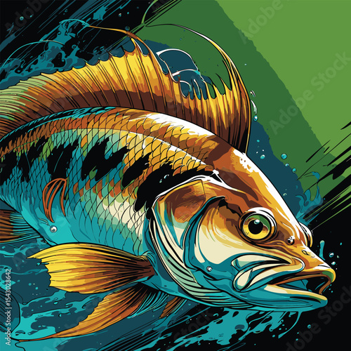 fishing vector with high detail and realistic
