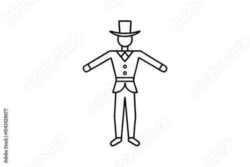Circus Ringmaster Costume Clipart for Design Projects colorful