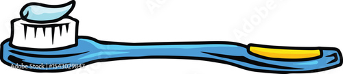 toothbrush and toothpaste illustration