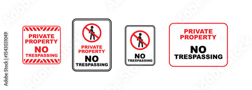 No trespassing sign on white background	