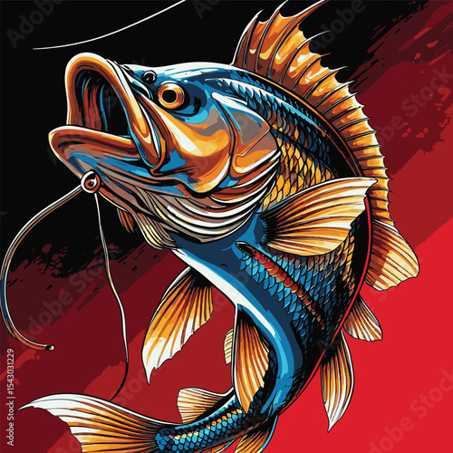 fishing vector with high detail and realistic