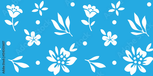 Hand drawn simple abstract flowers print. Trendy collage pattern. Fashionable template for fabric design.