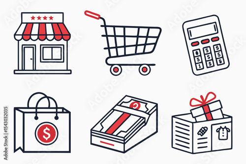 shopping icon set