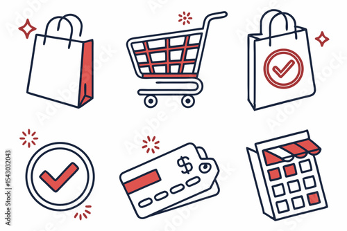 set of shopping icons
