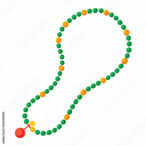 A-Beaded-Chain Vector | Generative AI & Linocut Silhouette Design