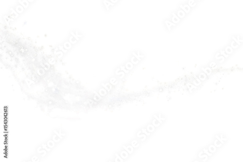 White glowing light effect on a transparent background, vector illustration. White glitter with a sparkling stars trail, white Christmas magic dust.