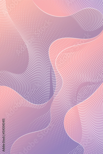 Soft Pastel Fluid Waves, Dotted Halftone