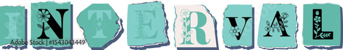 INTERVAL Floral Typography of a Concept Word � Elegant Torn Paper Letter Design