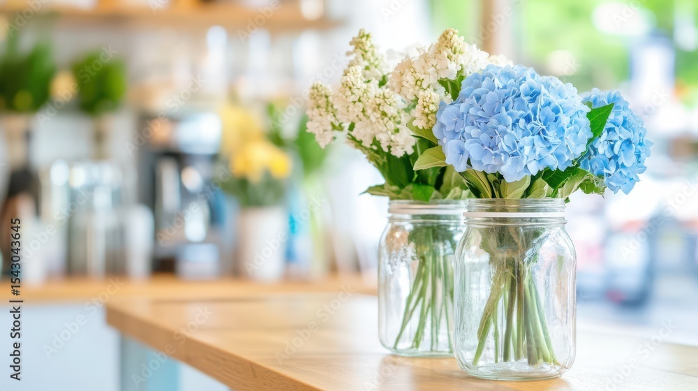 Hydrangeas in Vase: Capturing the delicate beauty of hydrangeas, their vibrant hues pop against the neutral background and natural light. Hydrangeas in Vase: Capturing the delicate beauty of hydrangeas, their vibrant hues pop against the neutral background and natural light.