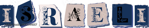 ISRAELI Floral Typography of a National Identity � Elegant Torn Paper Letter Design
