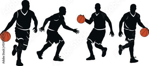  Dynamic Basketball Player Silhouettes: Sport & Athlete Vectors