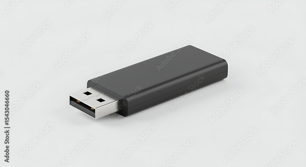 Black U S B Flash Drive on White Background USB flash drive 1 Black U S B Flash Drive on White Background USB flash drive 1