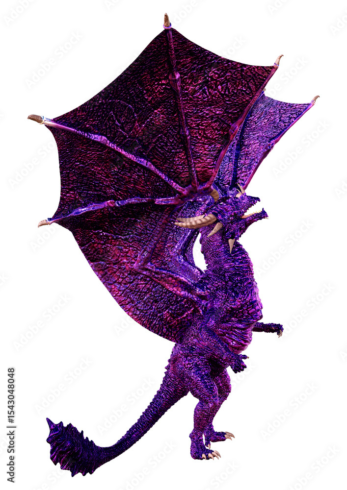 Fototapeta premium 3D Rendering Fairy Tale Dragon on White