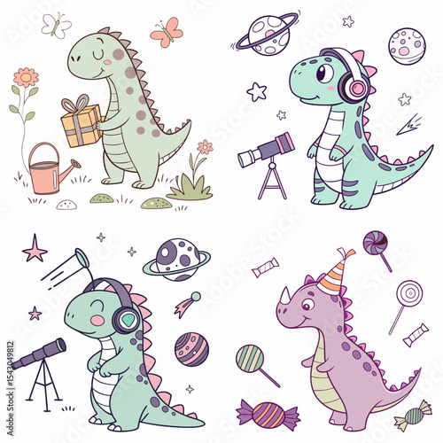 High-Quality dinasours Illustrations in Various Styles – SVG Bundle